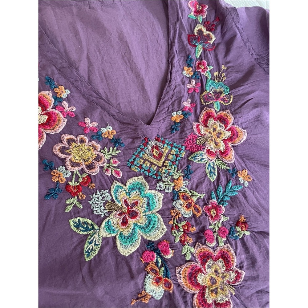 Johnny Was Tunic Cotton Floral Embroidery XL Boho Top - Picture 10 of 12